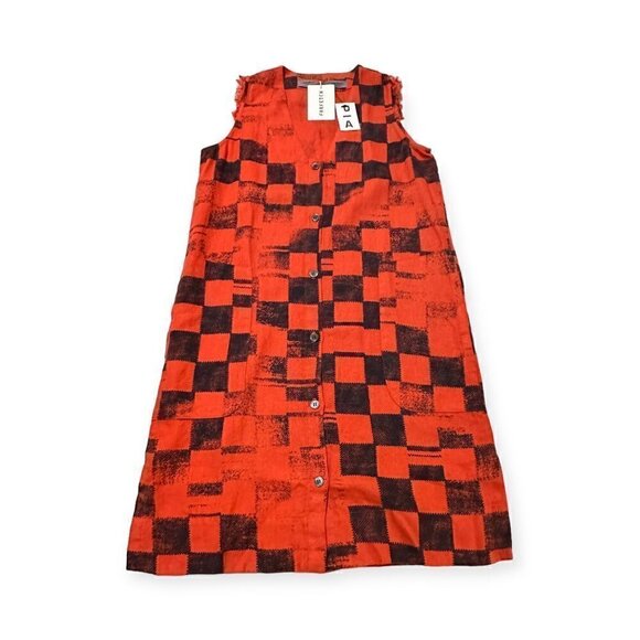 RAQUEL ALLEGRA  Check Print Tank Dress in Ruby Checker, Size‎ XS, New with Tags. - Picture 5 of 15